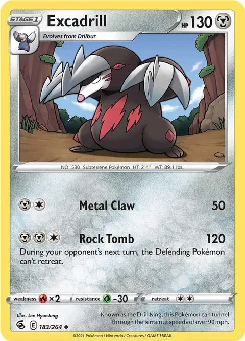 Excadrill #183/264 Pokémon card from Fusion Strike