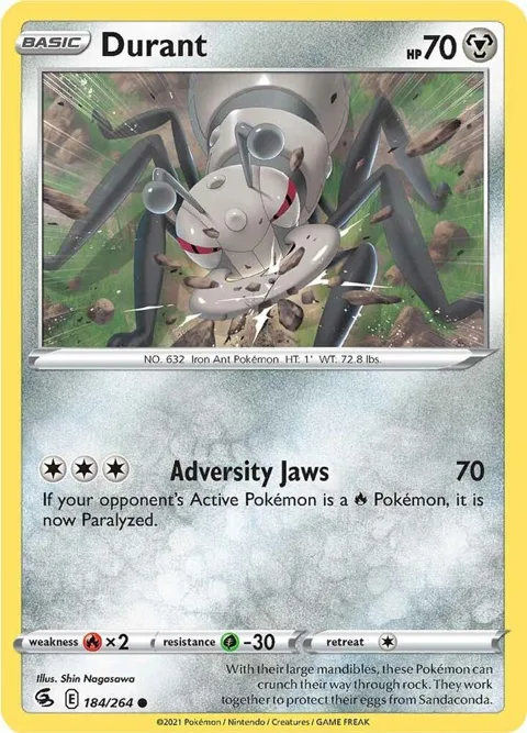 Durant #184/264 Pokémon card from Fusion Strike