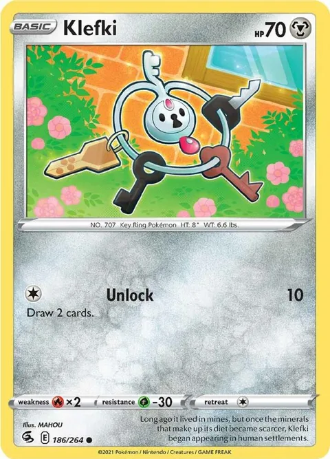 Klefki #186/264 Pokémon card from Fusion Strike