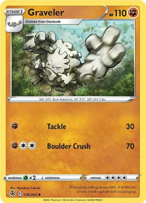 Graveler #136/264 Pokémon card from Fusion Strike
