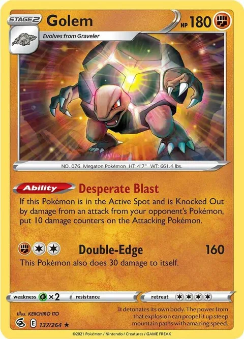 Golem #137/264 Pokémon card from Fusion Strike