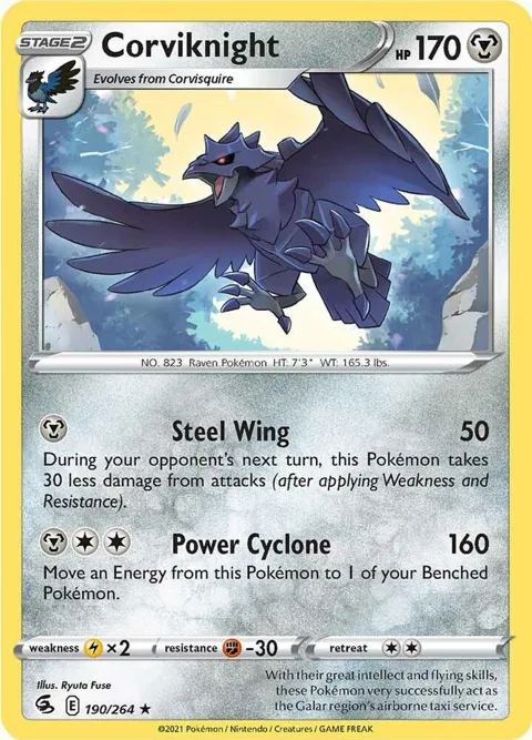 Corviknight #190/264 Reverse Holofoil Pokémon card from Fusion Strike