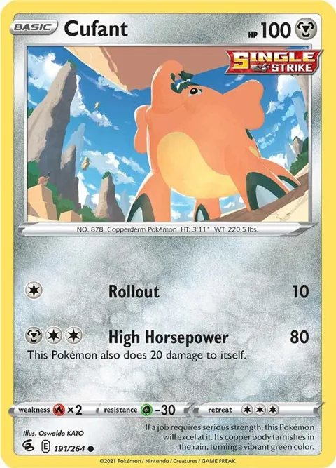 Cufant #191/264 Reverse Holofoil Pokémon card from Fusion Strike