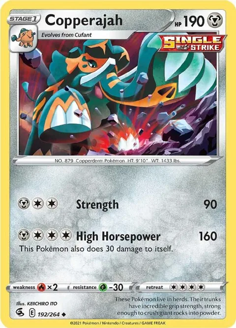 Copperajah #192/264 Reverse Holofoil Pokémon card from Fusion Strike