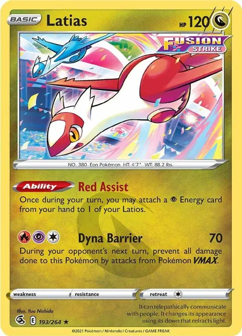 Latias #193/264 Pokémon card from Fusion Strike