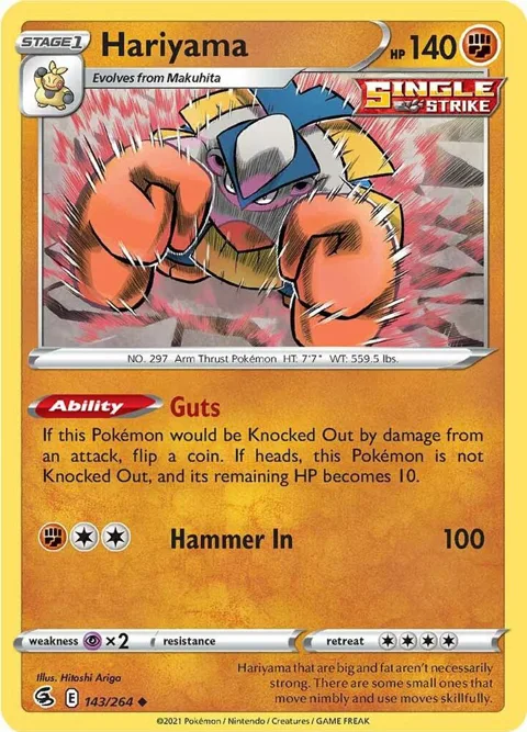 Hariyama #143/264 Pokémon card from Fusion Strike