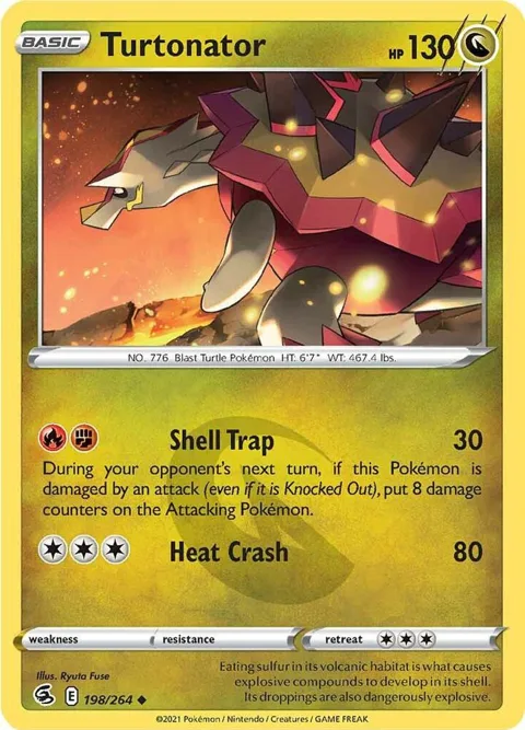 Turtonator #198/264 Pokémon card from Fusion Strike