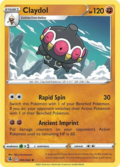 Claydol #145/264 Reverse Holofoil Pokémon card from Fusion Strike