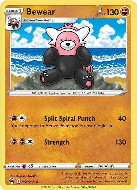Bewear #151/264 Reverse Holofoil Pokémon card from Fusion Strike