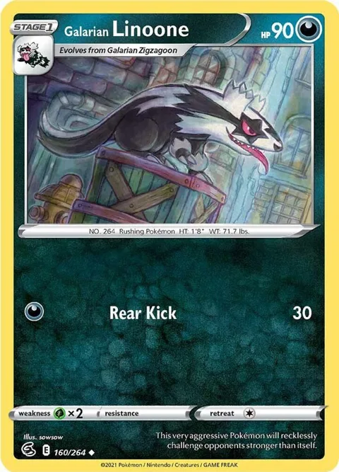 Galarian Linoone #160/264 Reverse Holofoil Pokémon card from Fusion Strike