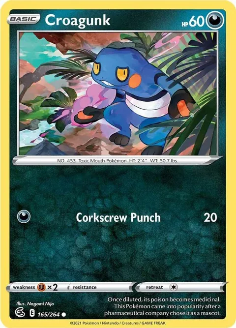 Croagunk #165/264 Pokémon card from Fusion Strike