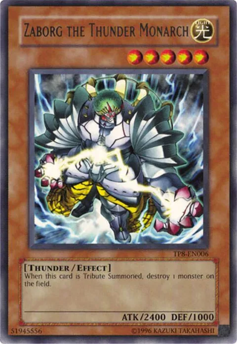 Zaborg the Thunder Monarch TP8-EN006 Yu-Gi-Oh card from Tournament Pack 8