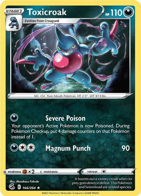 Toxicroak #166/264 Reverse Holofoil Pokémon card from Fusion Strike