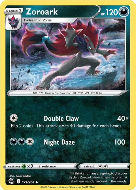 Zoroark #171/264 Reverse Holofoil Pokémon card from Fusion Strike
