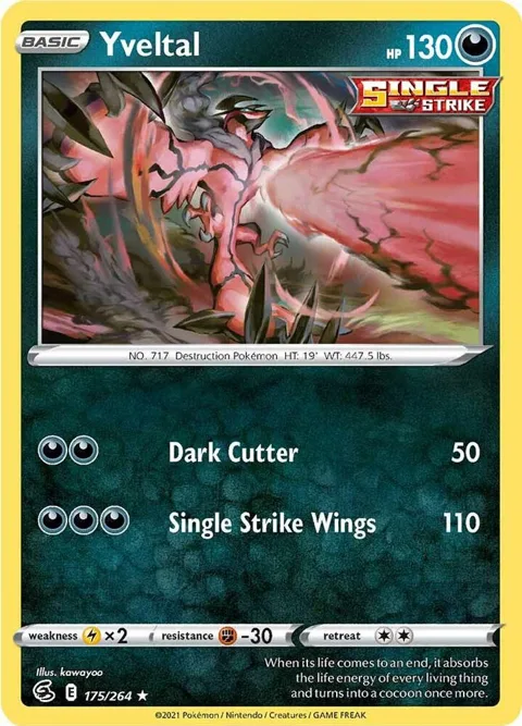 Yveltal #175/264 Reverse Holofoil Pokémon card from Fusion Strike