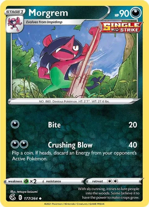 Morgrem #177/264 Reverse Holofoil Pokémon card from Fusion Strike