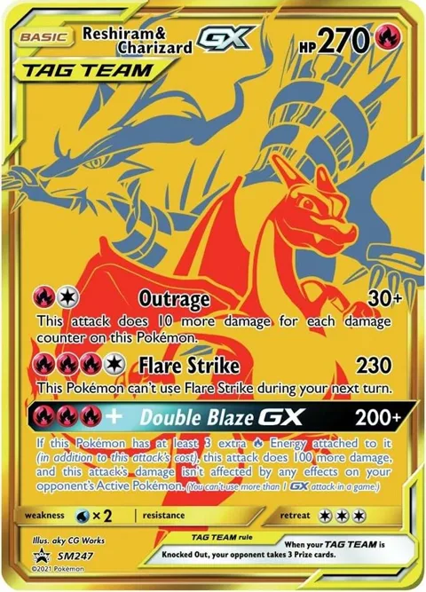 Reshiram & Charizard GX #SM247 Holofoil Pokémon card from SM Promos