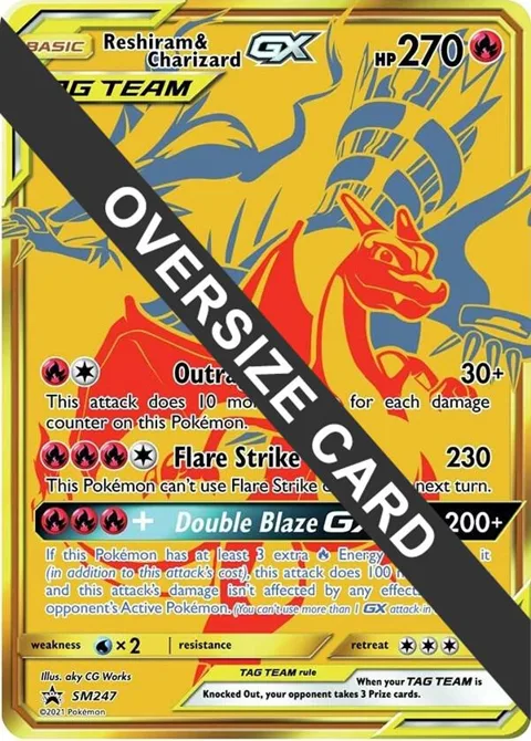 Reshiram & Charizard GX #SM247 Holofoil Pokémon card from Jumbo Cards