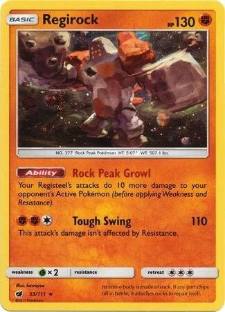 Regirock - 53/111 Cosmos Holo #53/111 Holofoil Pokémon card from SM Promos