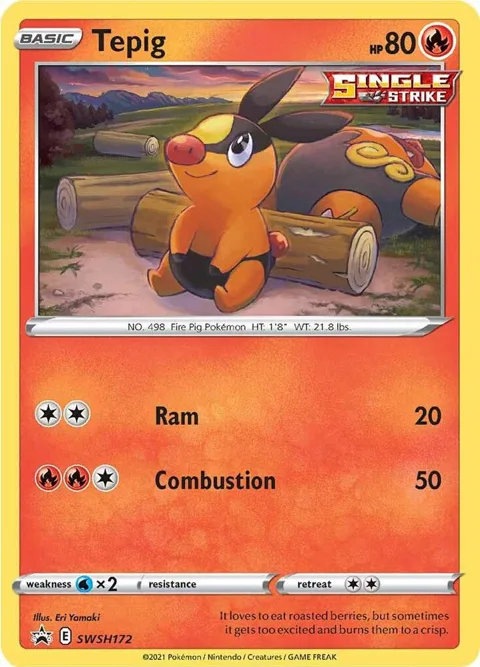Tepig #SWSH172 Holofoil Pokémon card from Sword & Shield Promo Cards
