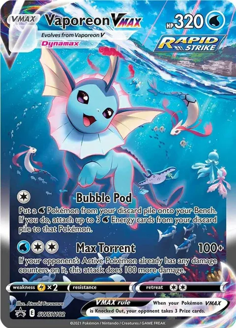 Vaporeon VMAX #SWSH182 Holofoil Pokémon card from Sword & Shield Promo Cards