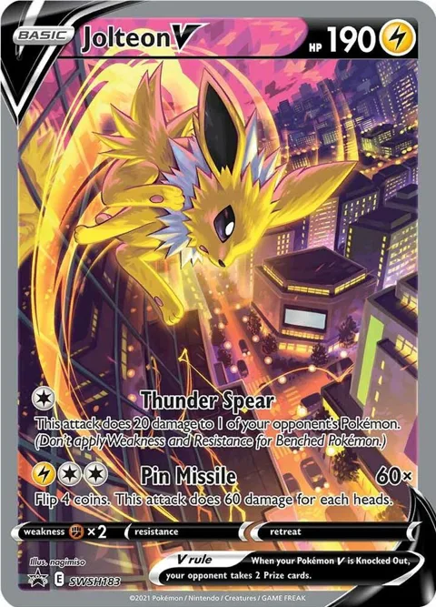 Jolteon V #SWSH183 Holofoil Pokémon card from Sword & Shield Promo Cards