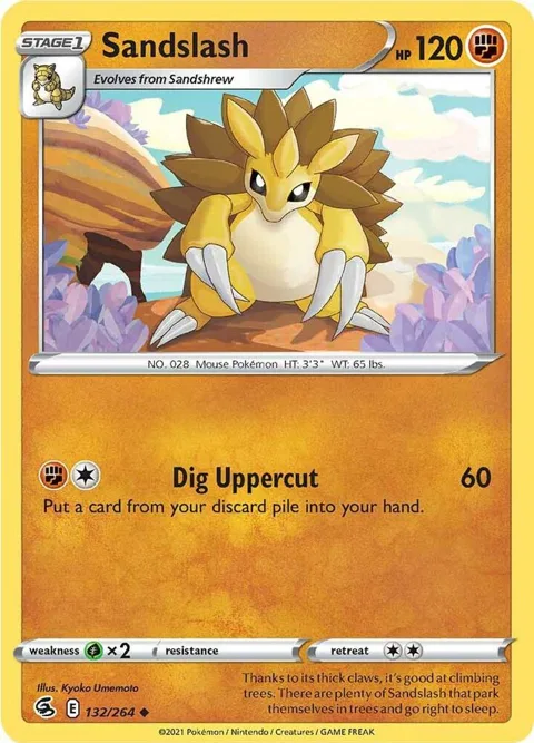 Sandslash #132/264 Pokémon card from Fusion Strike