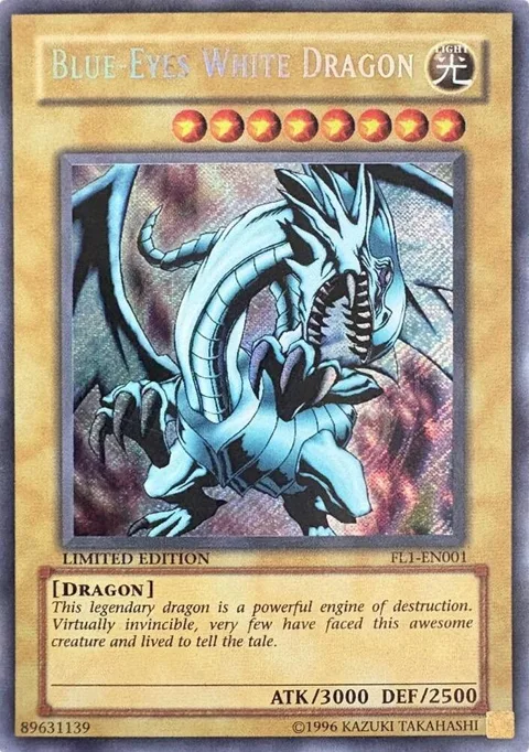 Blue-Eyes White Dragon FL1-EN001 Yu-Gi-Oh card from Forbidden Legacy