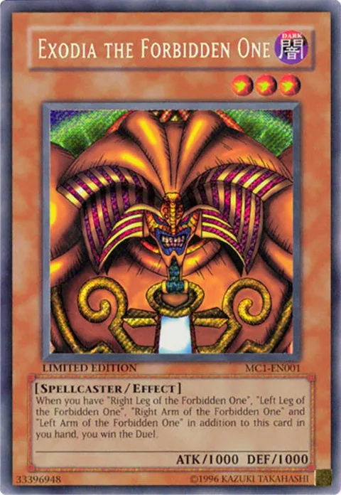 Exodia the Forbidden One MC1-EN001 Yu-Gi-Oh card from Master Collection Volume 1