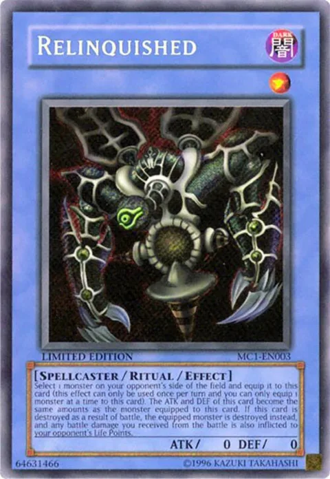 Relinquished MC1-EN003 Yu-Gi-Oh card from Master Collection Volume 1