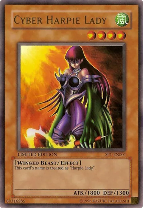Cyber Harpie Lady SP1-EN001 Yu-Gi-Oh card from Sneak Preview Series 1