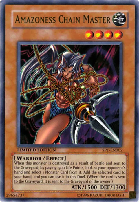Amazoness Chain Master SP1-EN002 Yu-Gi-Oh card from Sneak Preview Series 1