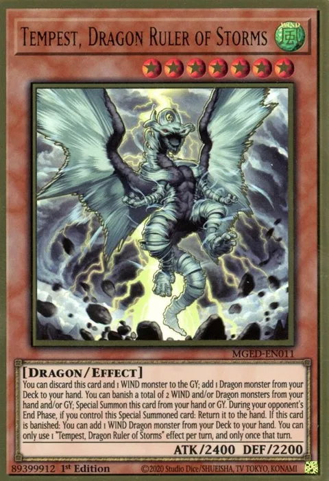 Tempest, Dragon Ruler of Storms MGED-EN011 Yu-Gi-Oh card from Maximum Gold: El Dorado