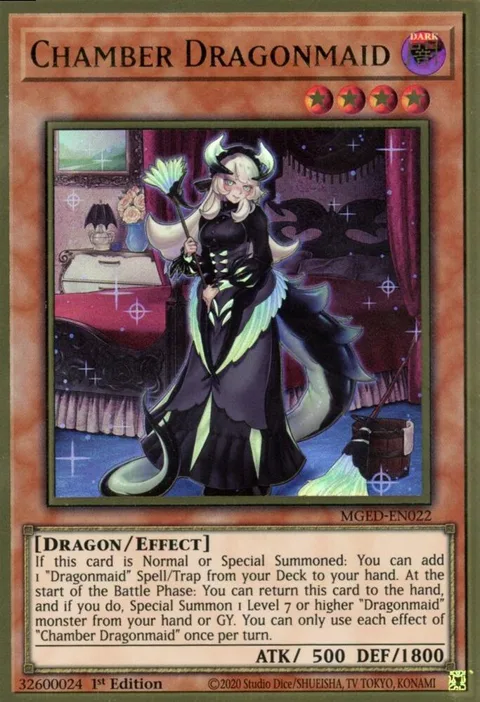 Chamber Dragonmaid MGED-EN022 Yu-Gi-Oh card from Maximum Gold: El Dorado