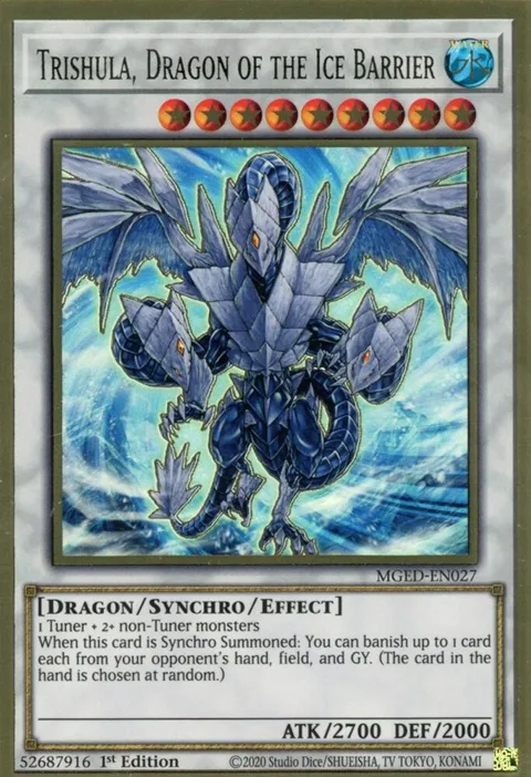 Trishula, Dragon of the Ice Barrier MGED-EN027 Yu-Gi-Oh card from Maximum Gold: El Dorado