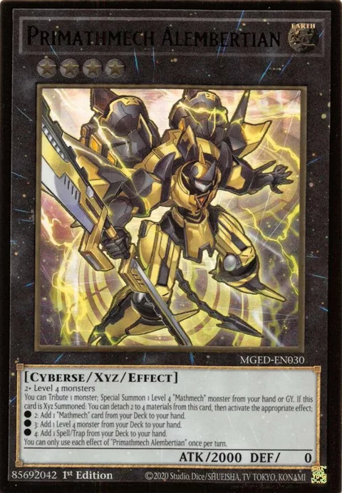 Primathmech Alembertian MGED-EN030 Yu-Gi-Oh card from Maximum Gold: El Dorado