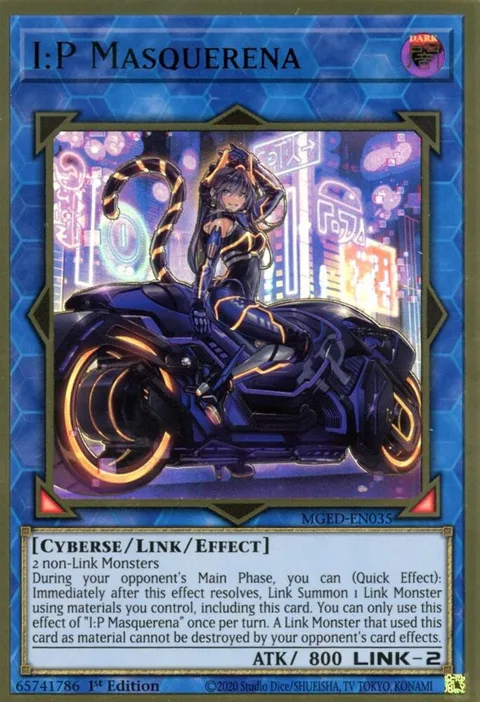 I:P Masquerena Alt Art MGED-EN035 Yu-Gi-Oh card from Maximum Gold: El Dorado