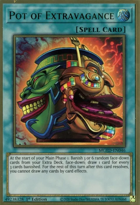 Pot of Extravagance MGED-EN046 Yu-Gi-Oh card from Maximum Gold: El Dorado