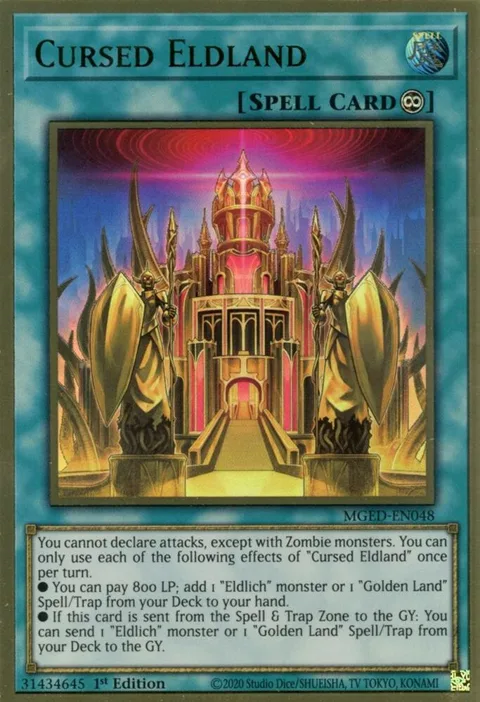 Cursed Eldland MGED-EN048 Yu-Gi-Oh card from Maximum Gold: El Dorado
