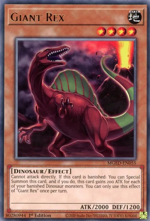 Giant Rex MGED-EN055 Yu-Gi-Oh card from Maximum Gold: El Dorado