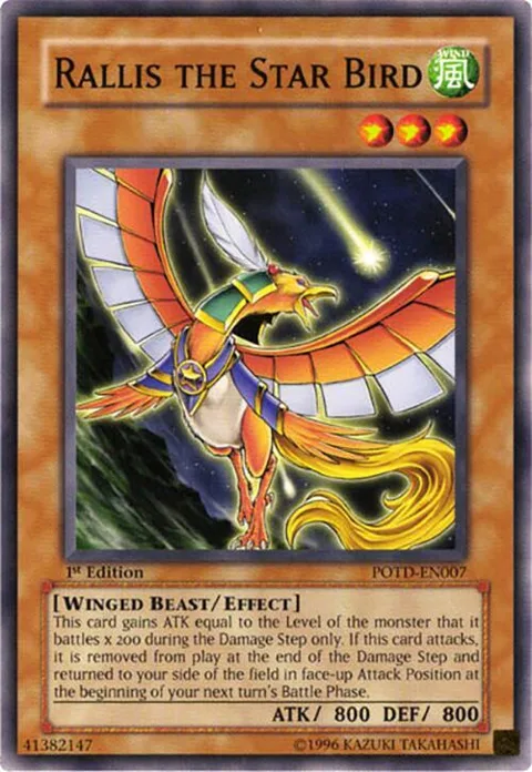 Rallis the Star Bird POTD-EN007 Unlimited Yu-Gi-Oh card from Power of the Duelist