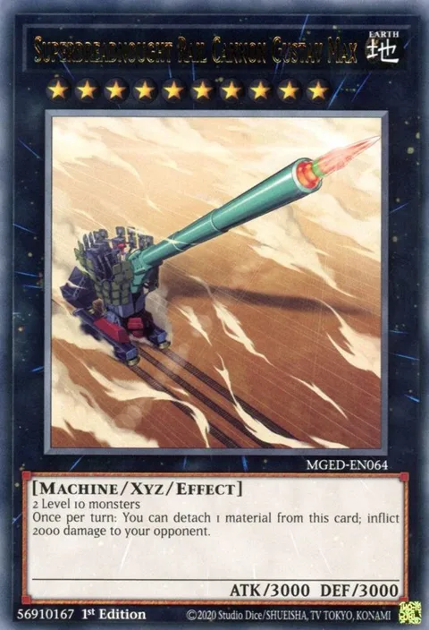 Superdreadnought Rail Cannon Gustav Max MGED-EN064 Yu-Gi-Oh card from Maximum Gold: El Dorado