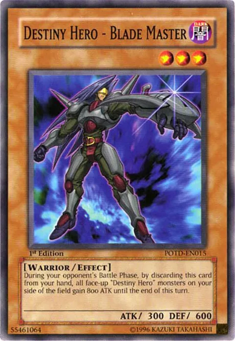 Destiny Hero - Blade Master POTD-EN015 Unlimited Yu-Gi-Oh card from Power of the Duelist