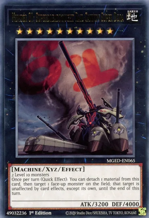Number 81: Superdreadnought Rail Cannon Super Dora MGED-EN065 Yu-Gi-Oh card from Maximum Gold: El Dorado