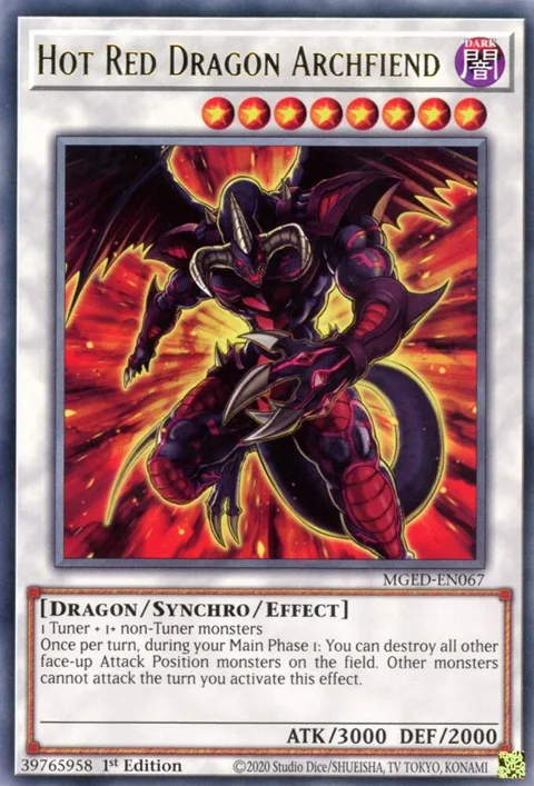 Hot Red Dragon Archfiend MGED-EN067 Yu-Gi-Oh card from Maximum Gold: El Dorado