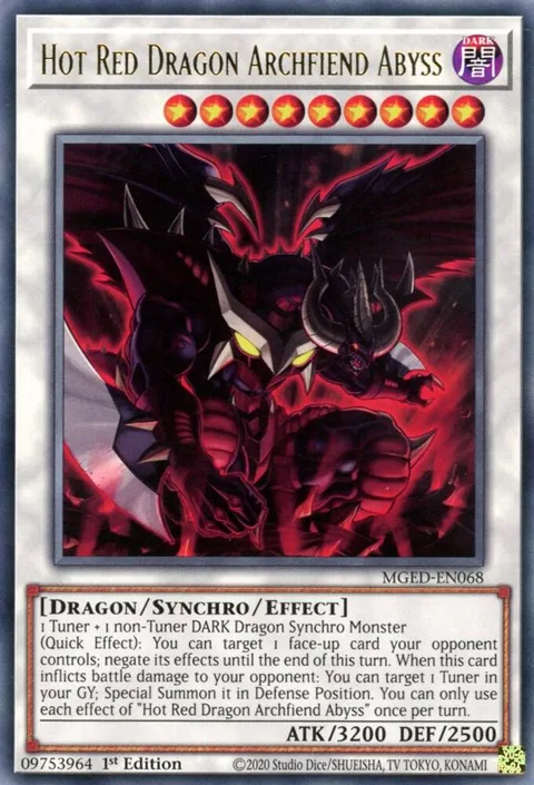 Hot Red Dragon Archfiend Abyss MGED-EN068 Yu-Gi-Oh card from Maximum Gold: El Dorado