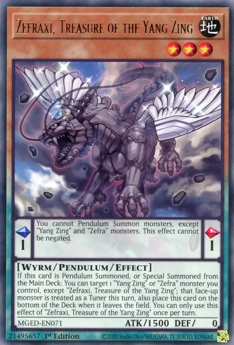Zefraxi, Treasure of the Yang Zing MGED-EN071 Yu-Gi-Oh card from Maximum Gold: El Dorado