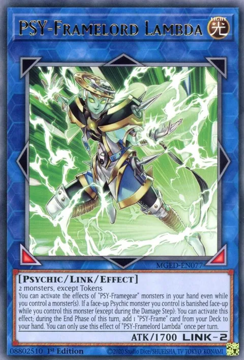 PSY-Framelord Lambda MGED-EN077 Yu-Gi-Oh card from Maximum Gold: El Dorado