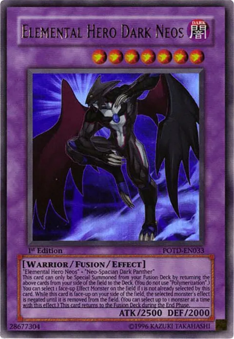Elemental Hero Dark Neos POTD-EN033 1st Edition Yu-Gi-Oh card from Power of the Duelist