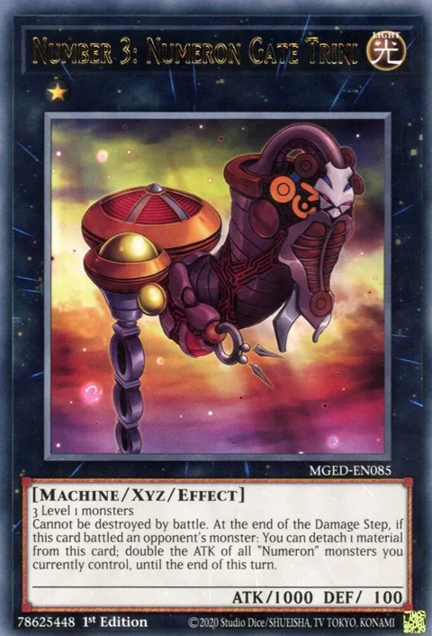 Number 3: Numeron Gate Trini MGED-EN085 Yu-Gi-Oh card from Maximum Gold: El Dorado
